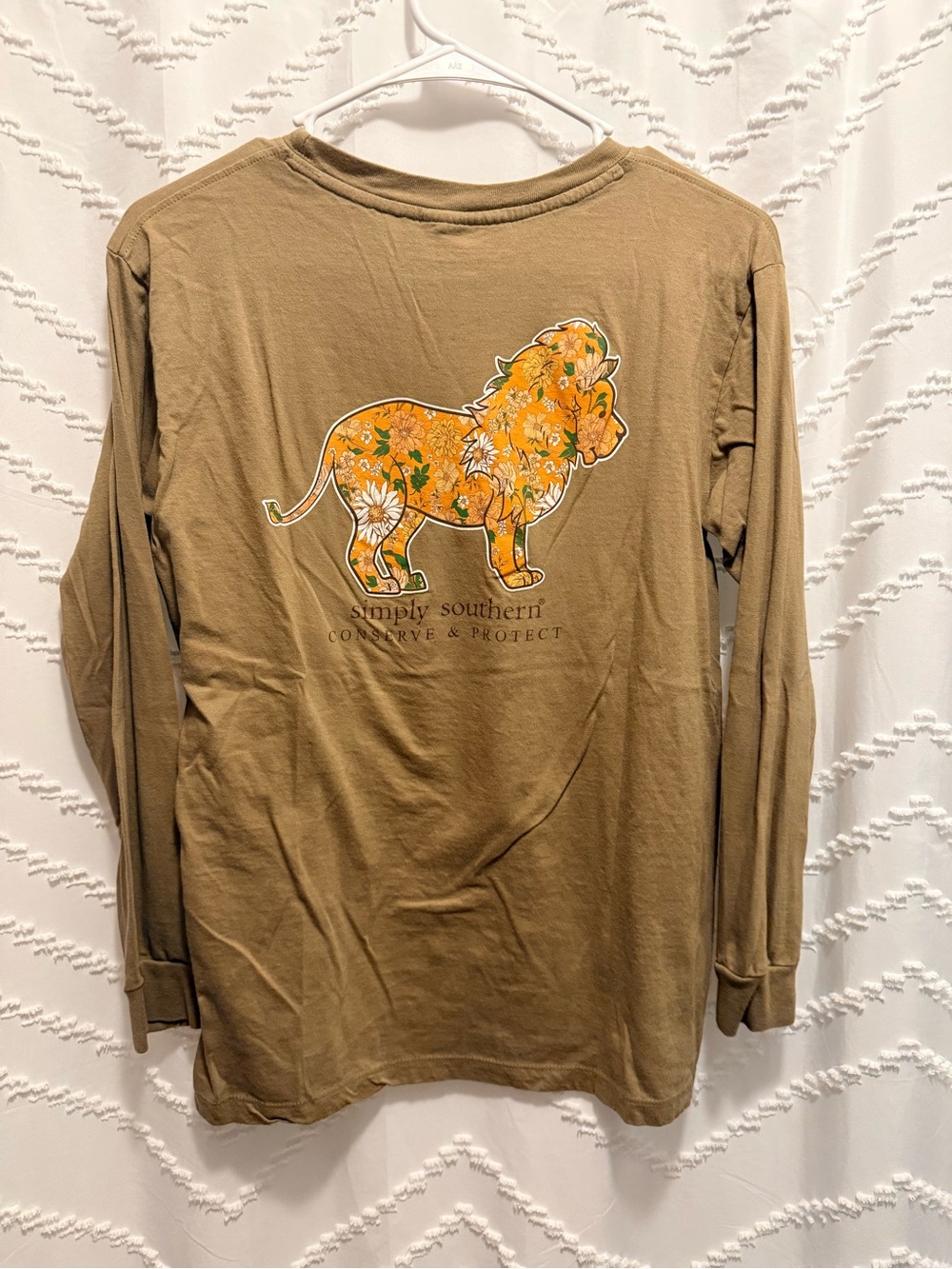 Simply Southern Olive Floral Lion Long Sleeve Shirt